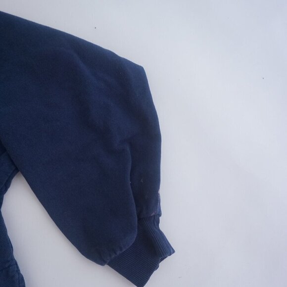 Vintage '90S Wek Navy Denim Boxy Collared Light Weight Sweater Medium (2) - Picture 4 of 9